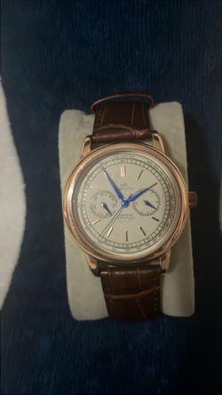 Henry Ashton Rose Gold-Tone Men's Wristwatch with Brown Leather Strap