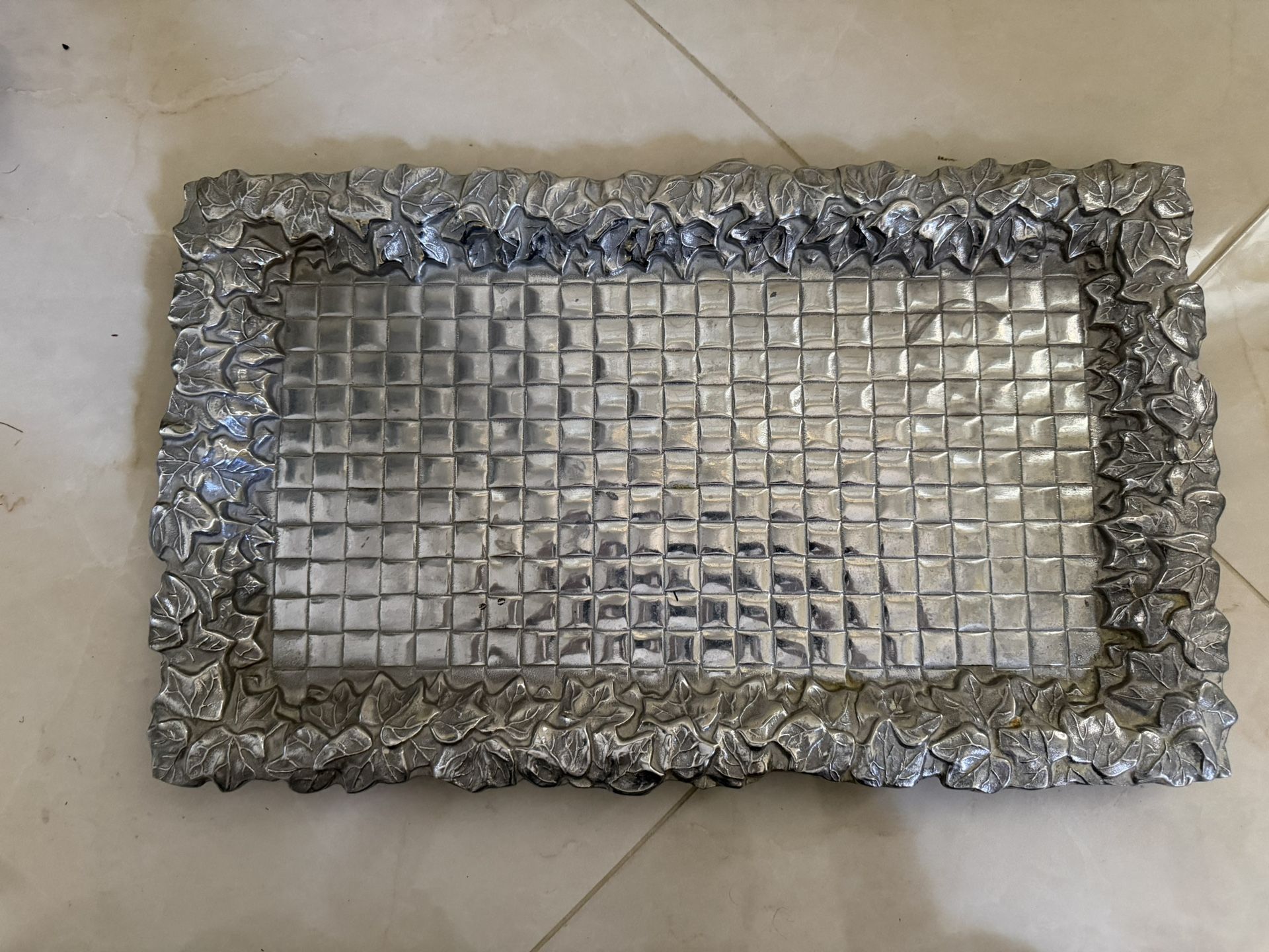 Handcrafted Aluminum Decorative Serving Tray