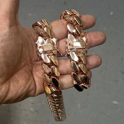 802gram handcrafted rose gold Miami Cuban set