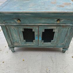 Unique Teal Refinished Cabinet Furniture 