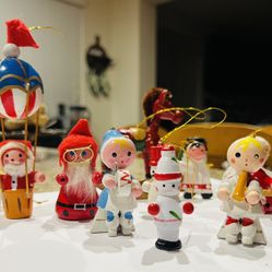 Vintage Wood Christmas Figures