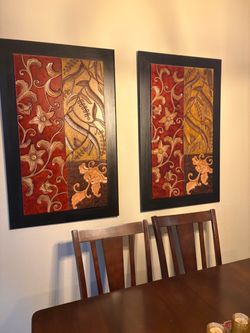 Pier One Imports Decorated carved wood wall hangings