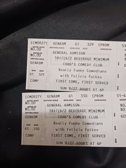 2 Tickets – Cobb's Comedy Club Felicia Folkes