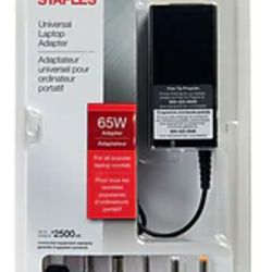 staples universal laptop charger 65w  7 multiple popular tips