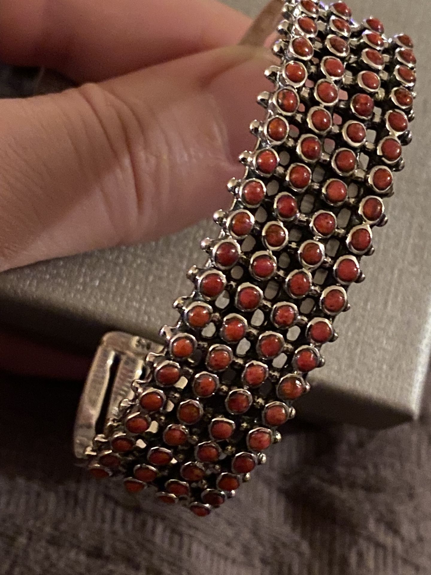 Santa Fe Style Plum Coral Cuff Bracelet - 6.5”- new!