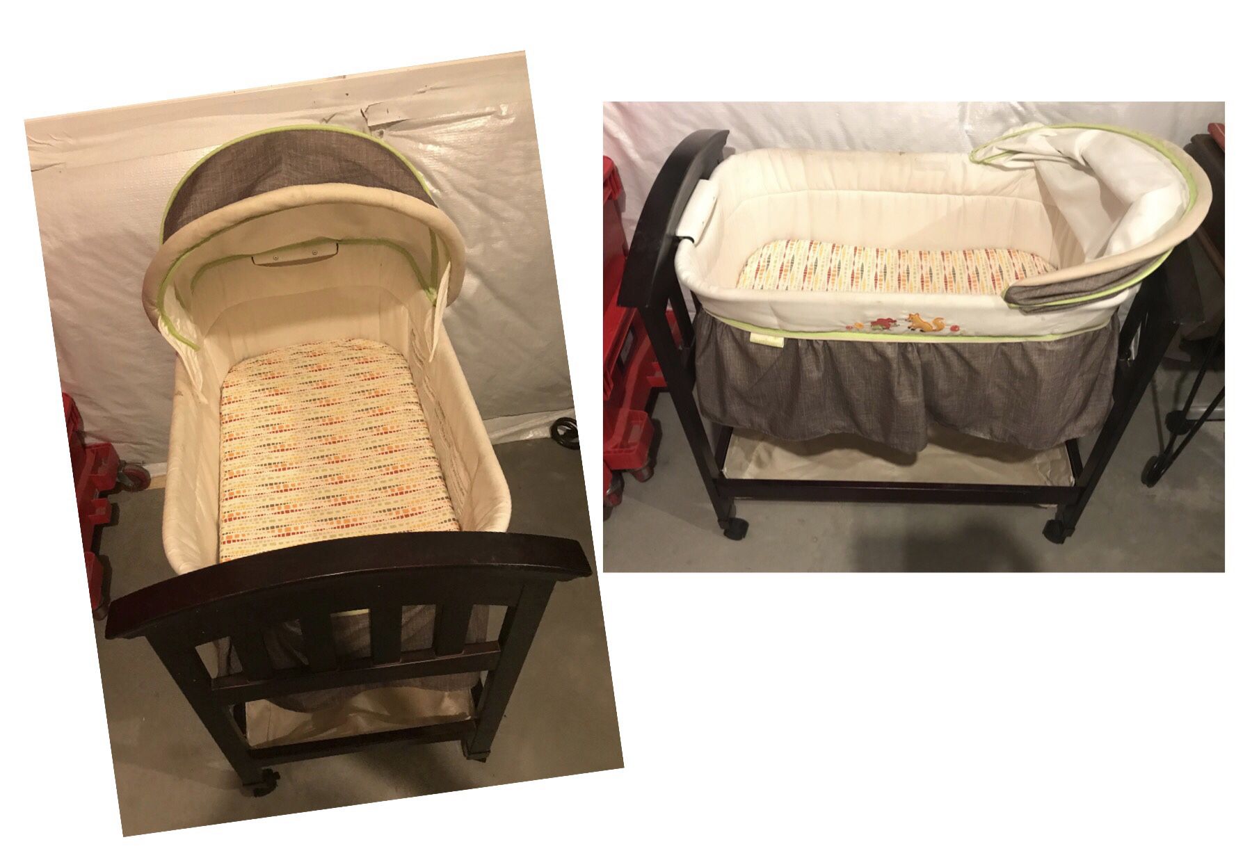 Bassinet: needs cleaning from being in storage