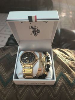U.S. Polo Men Gold Tone Watch