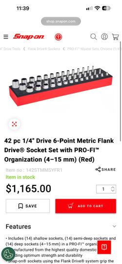Snap on socket set