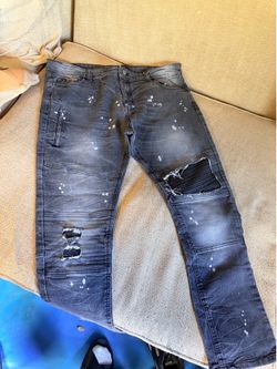Rocawear Black Distressed Biker Jeans Size 40x30