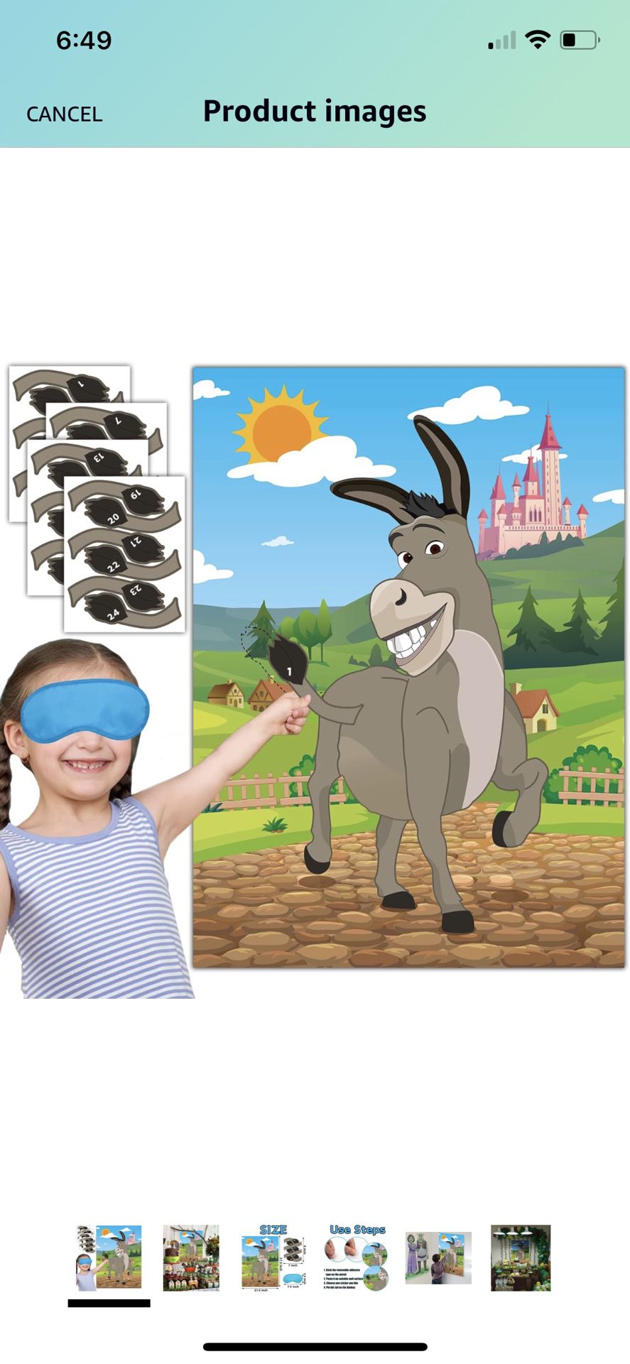 Pin The Tail On Donkey Game Shrek Party 