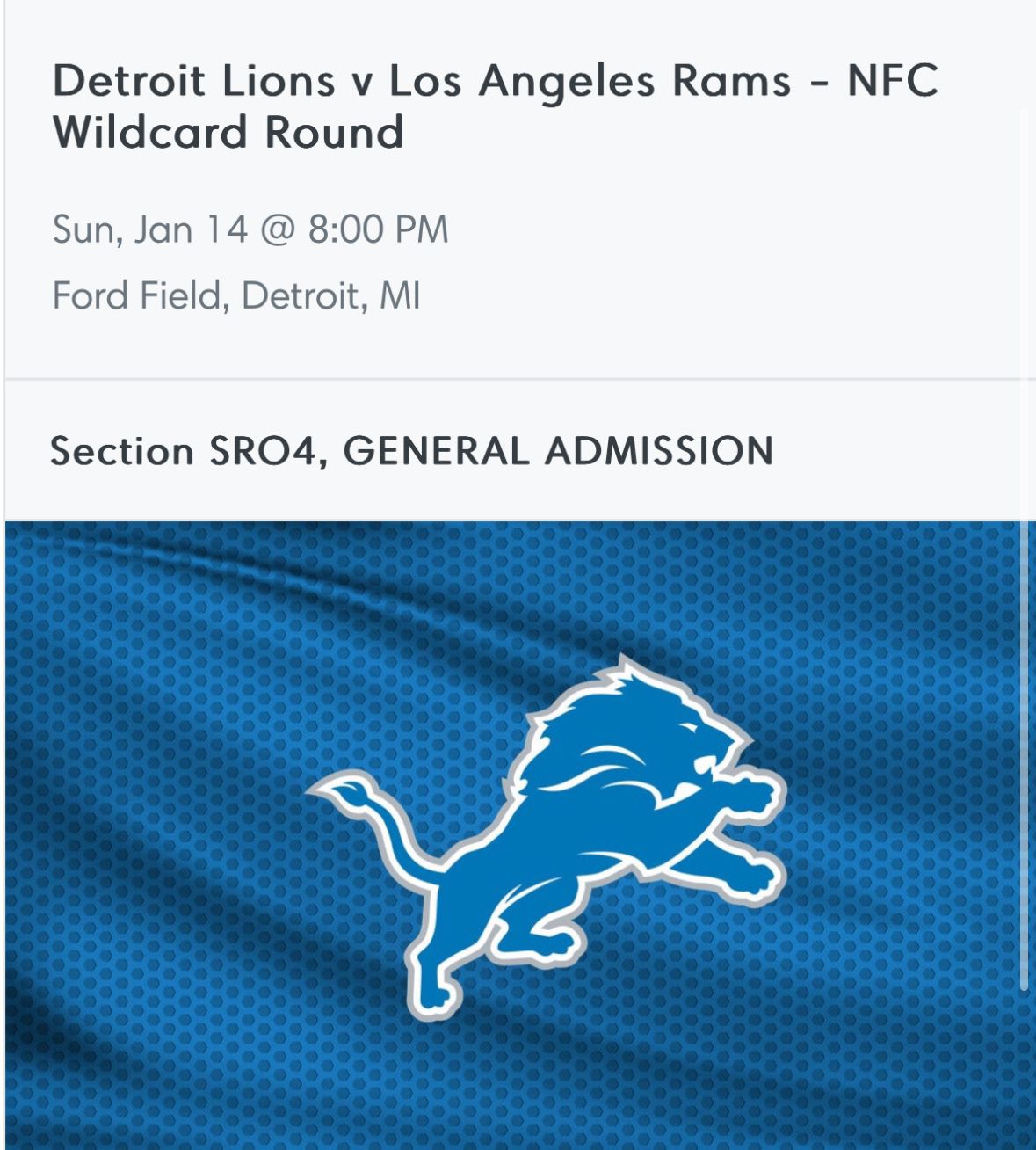 Lions vs Rams Wildcard