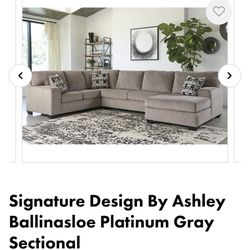 Signature Design By Ashley Ballinasloe Platinum Gray Sectional