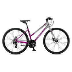 Schwinn Women's Circuit Hybrid Bike 700c/28", 21-Speed, Aluminum Frame, Disc Brakes, Gray/Purple – Lightweight, Non-Assembled