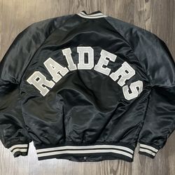 Vintage Rare Los Angeles Raiders Chalk Line Jacket