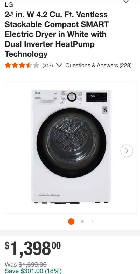 LG ThinQ VENTLESS DRYER 