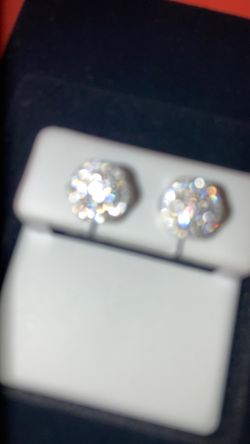 925 sterling silver diamond earrings