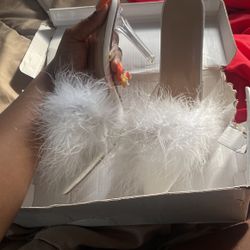 Clear Fluffy Heels 