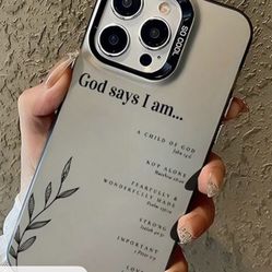 Plant 1pc Black Bible Verse English Text Graphic Stylish Shockproof Phone Case, Compatible With IPhone 16 Pro Max, 15, 14 Plus, 13, 12, 11 Waterproof 