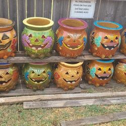 Halloween Clay Pots