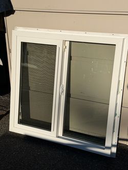 33x32” White Vinyl Sliding Window with Screen