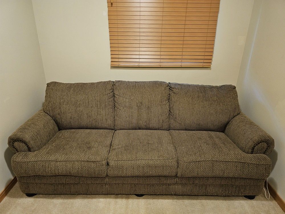 Brown Couch & Oversized Chair