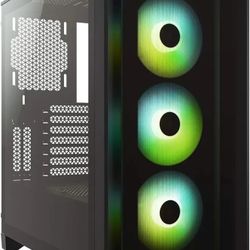 CORSAIR iCUE 4000X RGB Tempered Glass Mid-Tower ATX PC Case - 3X SP120 RGB Elite Fans - iCUE Lighting Node CORE Controller - High Airflow - Black