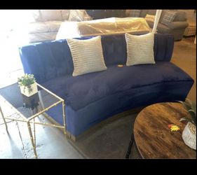 Blue Curved Sofa