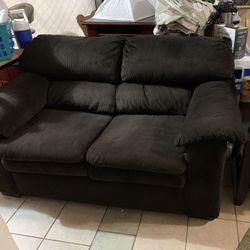Brown Love Seat And End Table