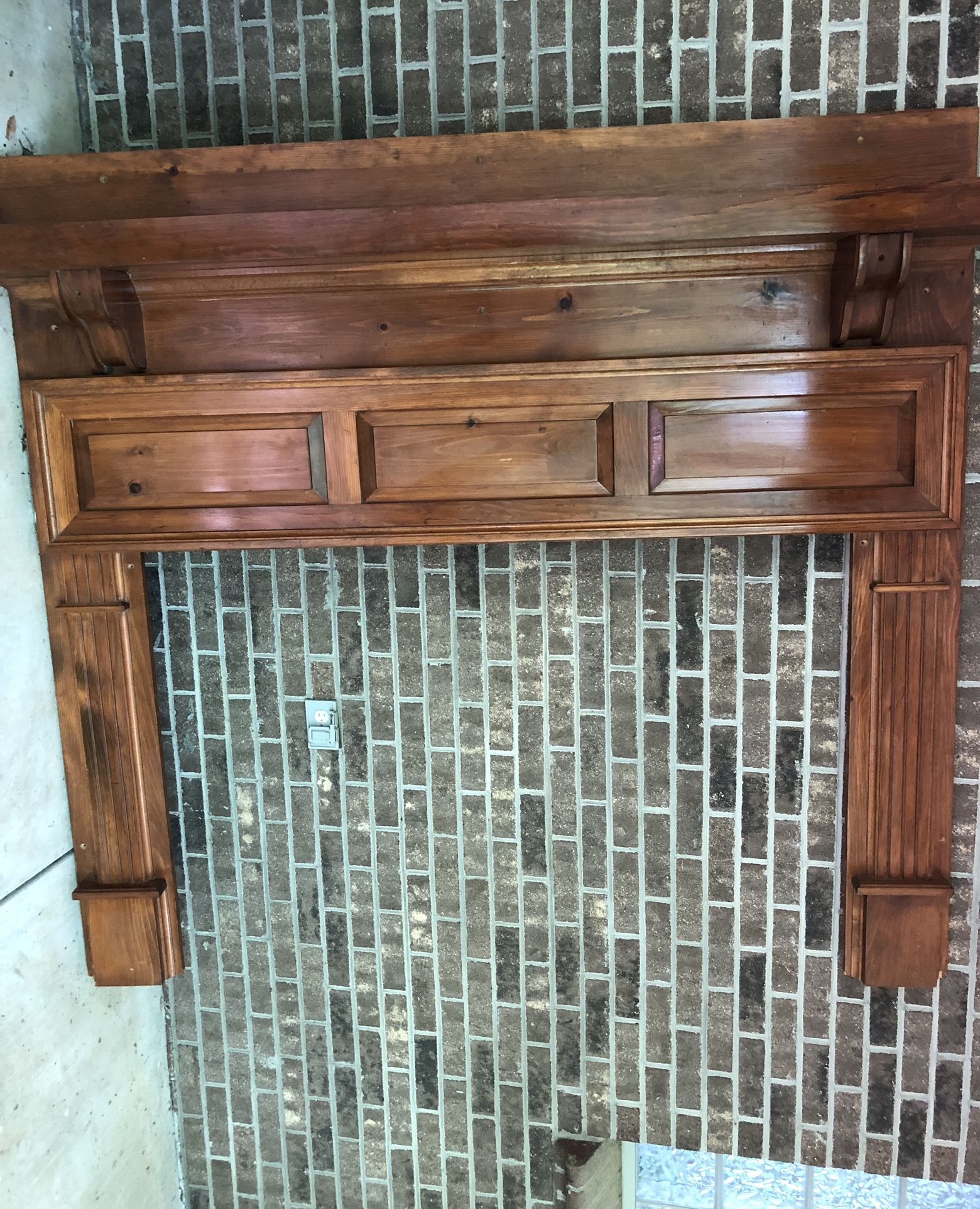 Solid Heavy wood FIREPLACE Full-size Mantle Cash Only
