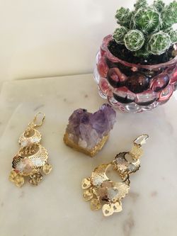 Hearts tricolor earrings 💞💞💞