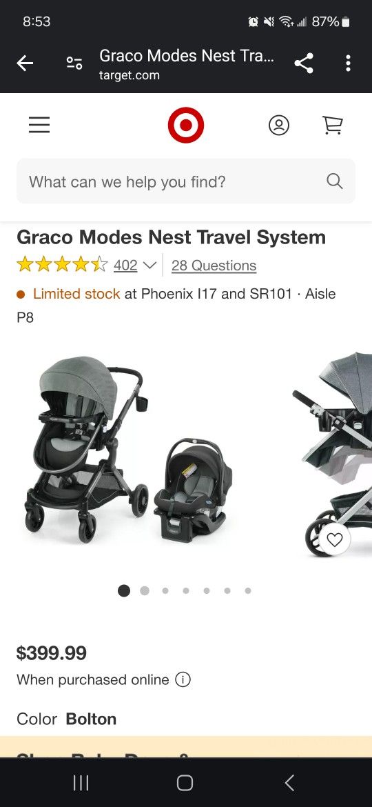Graco Modes Nest Travel System With Extra Car Seat Base for Sale in