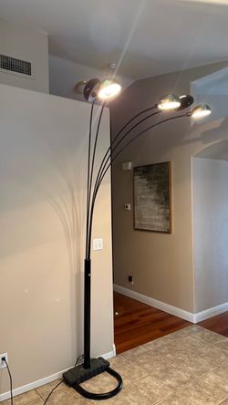 5-Arm Arc Floor Lamp Black 7ft