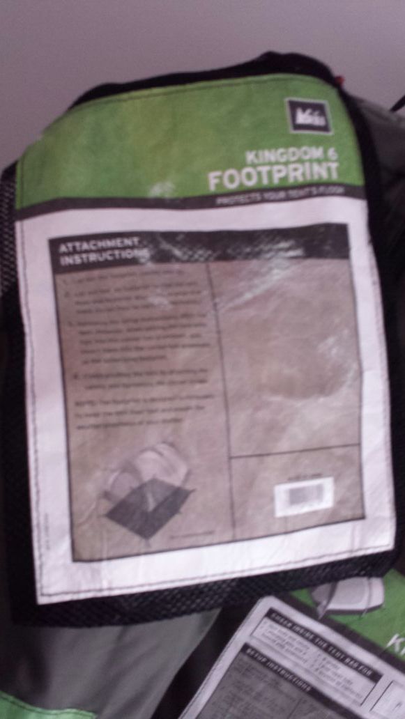 REI Kingdom 6 tent w/ related footprint & "garage"