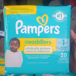  12 Packs Of 20 Count Pampers Swaddlers Diapers For Newborns