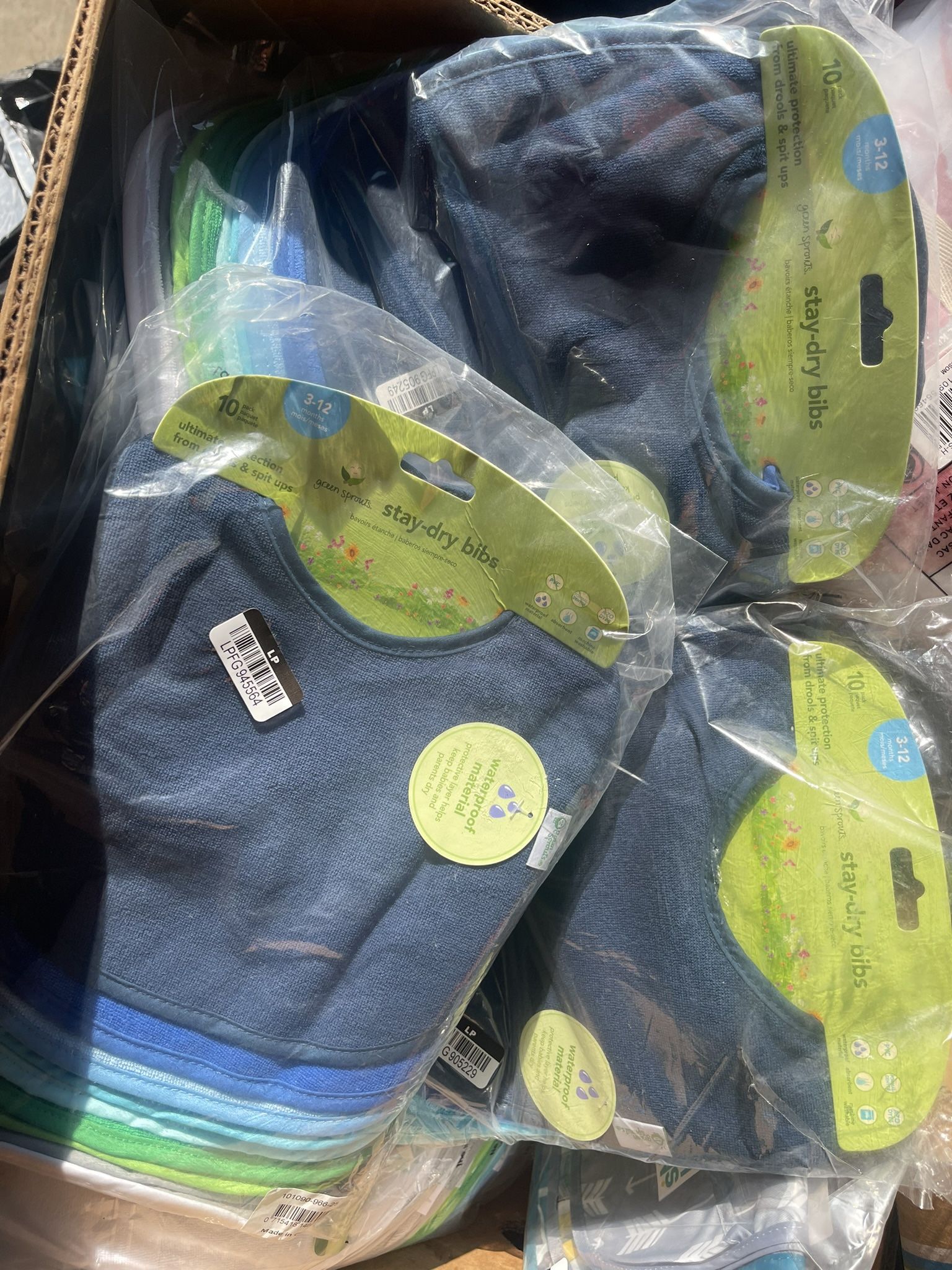 10pk Baby Boy Cotton Bibs