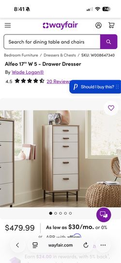 Alfeo 5 drawer dresser