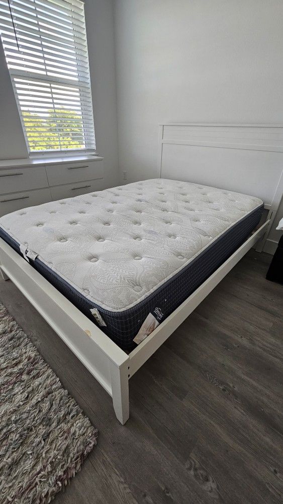 Full Sized Bed Frame And Mattress.