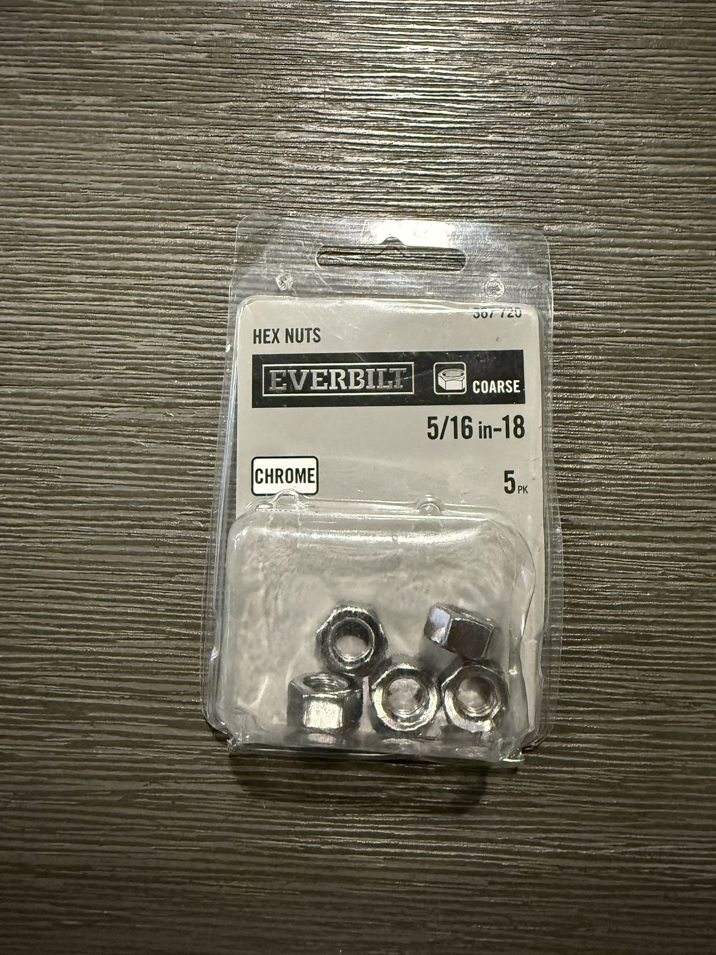 Everbilt 5/16 in.-18 Chrome Hex Nuts (5-Pack) – Coarse Thread