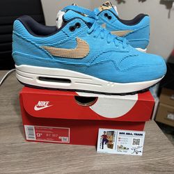 Size 9.5 - Nike Air Max 1 Corduroy Baltic Blue Men's