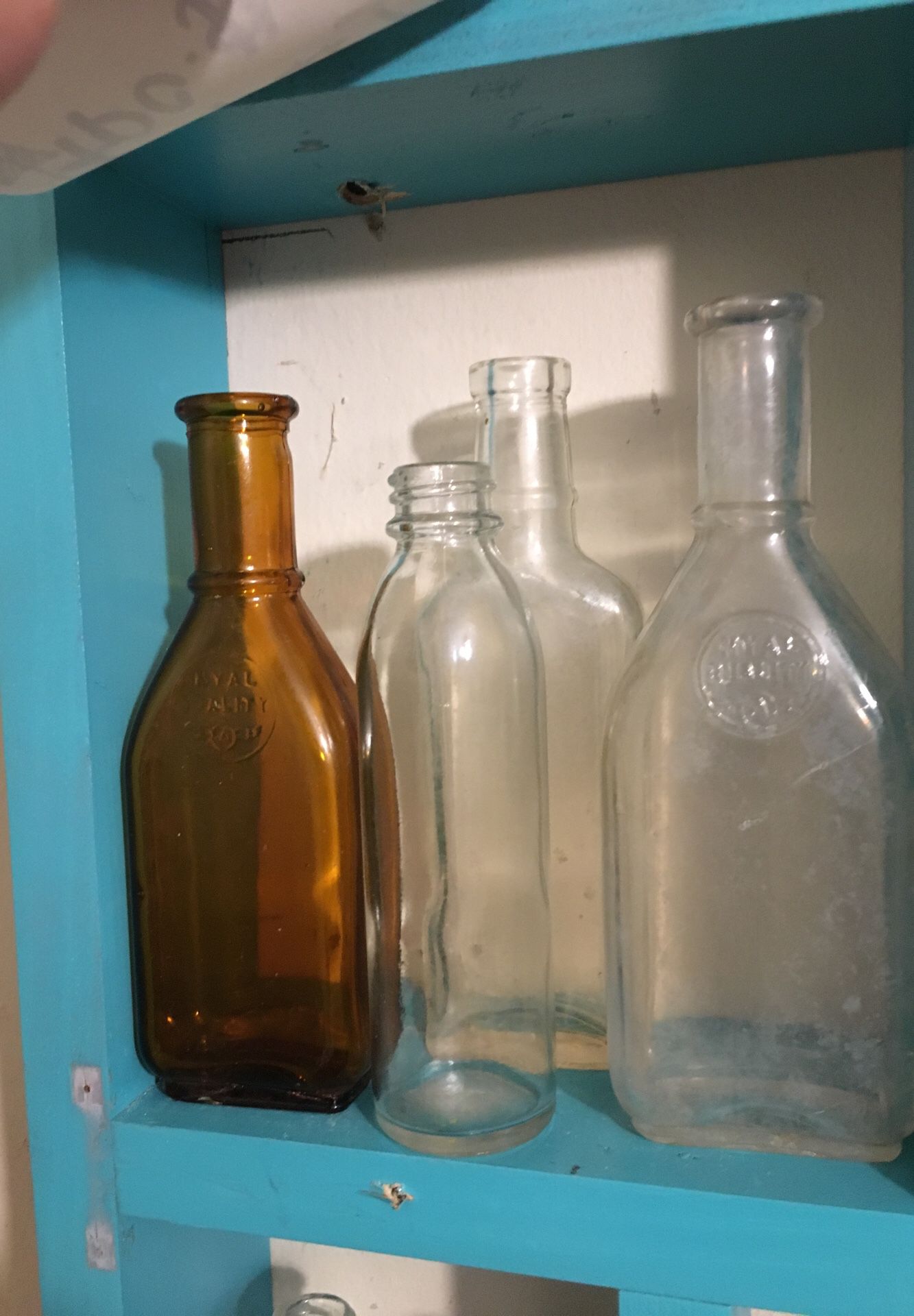 Antique glass bottles 4-pc. lot
