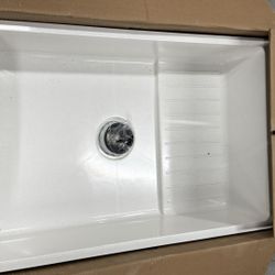 Zurn Elkay Z1996-36-AW White Composite Mop Sink with Drain Shelf - 36" x 24" x 10"  BRAND NEW