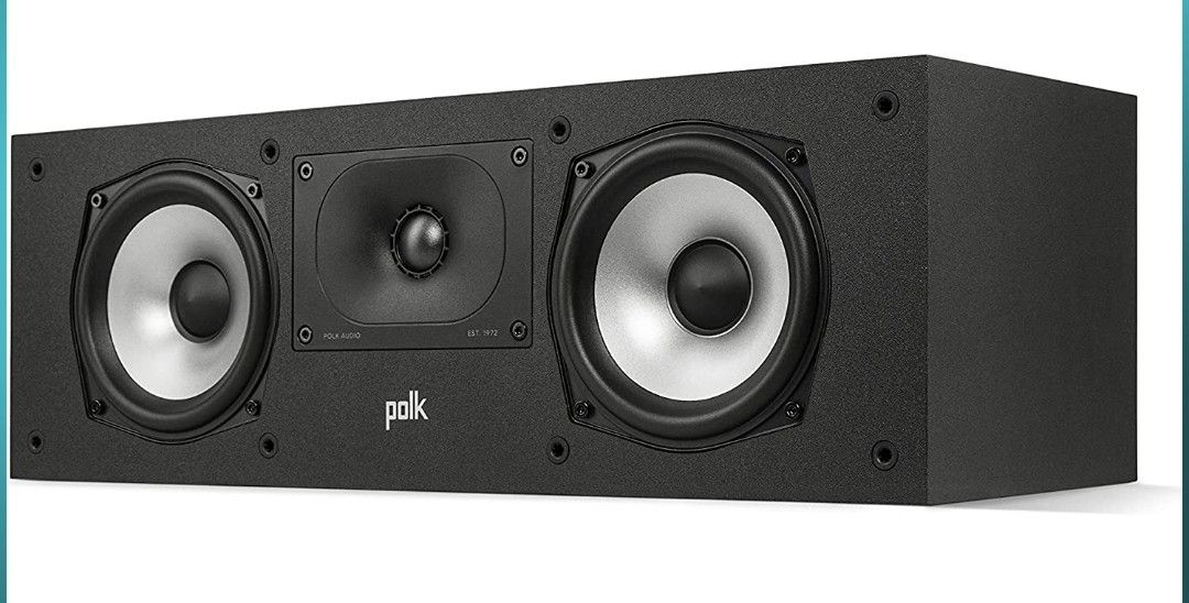 Polk Monitor XT30 Compact Center Channel Speaker - Hi-Res Audio Certified, Dolby Atmos & DTS:X Compatible, 1" Terylene Tweeter & Dual 5.25"
