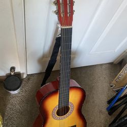 Guitar With Shoulder Belt 