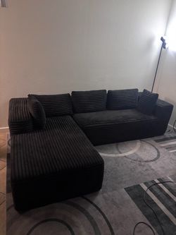 COMHOMA Boneless Black Couch