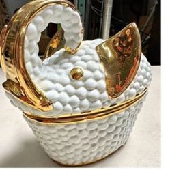 Buccellati San Marco Porcelain Elephant-shaped Trinket Made In Italy