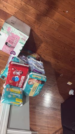 New born diapers and wipes