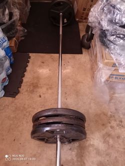 Steel weights & bar & recumbent bike