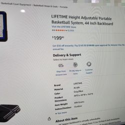 Height-adjustable Portable Basketball 44" backboard 