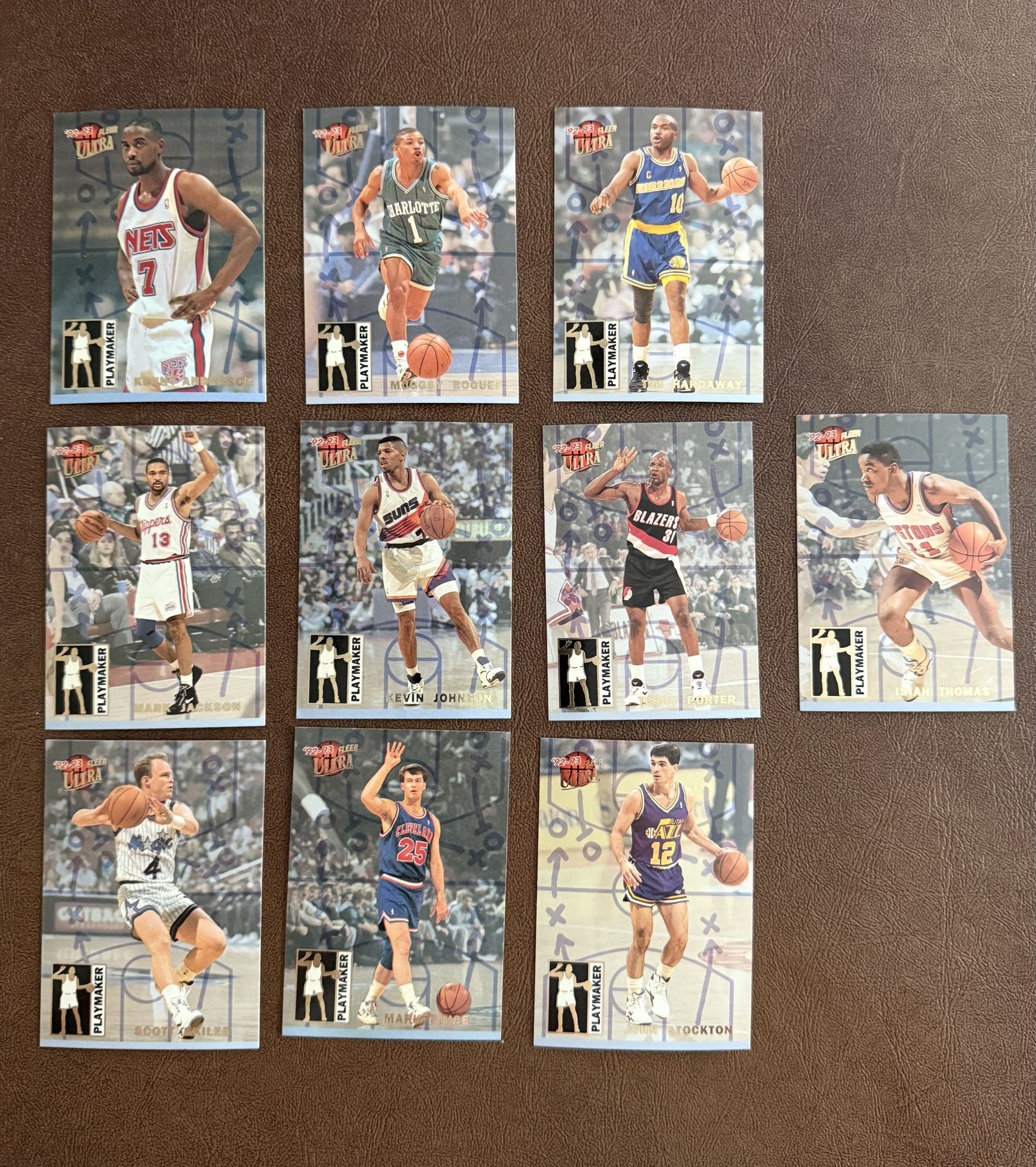 1992-93 Fleer Ultra NBA Basketball Playmaker Complete 10 Card INSERT SET