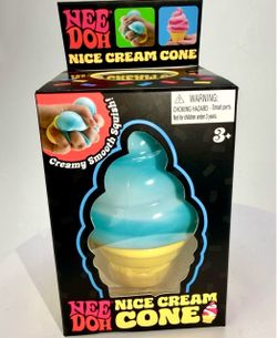 ??? OBO Nee Doh Nice Blue swirl Cream Cone Squishy Toy